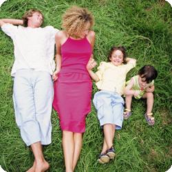 Parents reducing stress with kids